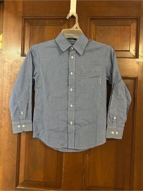 Chaps Boys Blue Gingham Button-Down Shirt